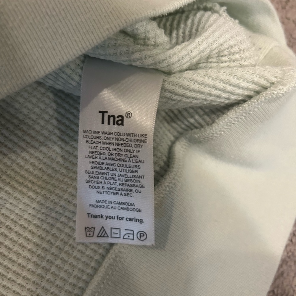TNA Aritzia Waffle Long Sleeve Mint Green - Picture 5 of 7